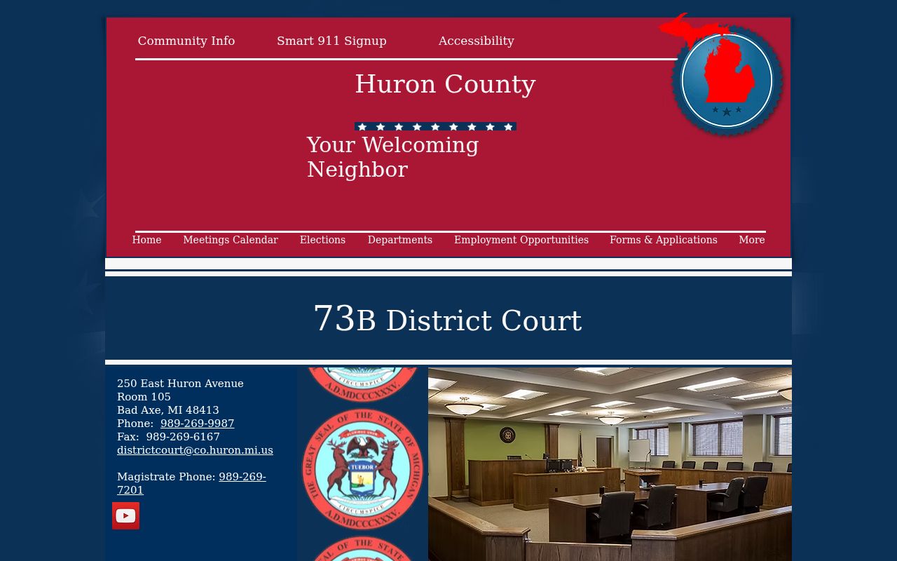 Huron County 73B District Court address and payment methods for traffic warrant cases
