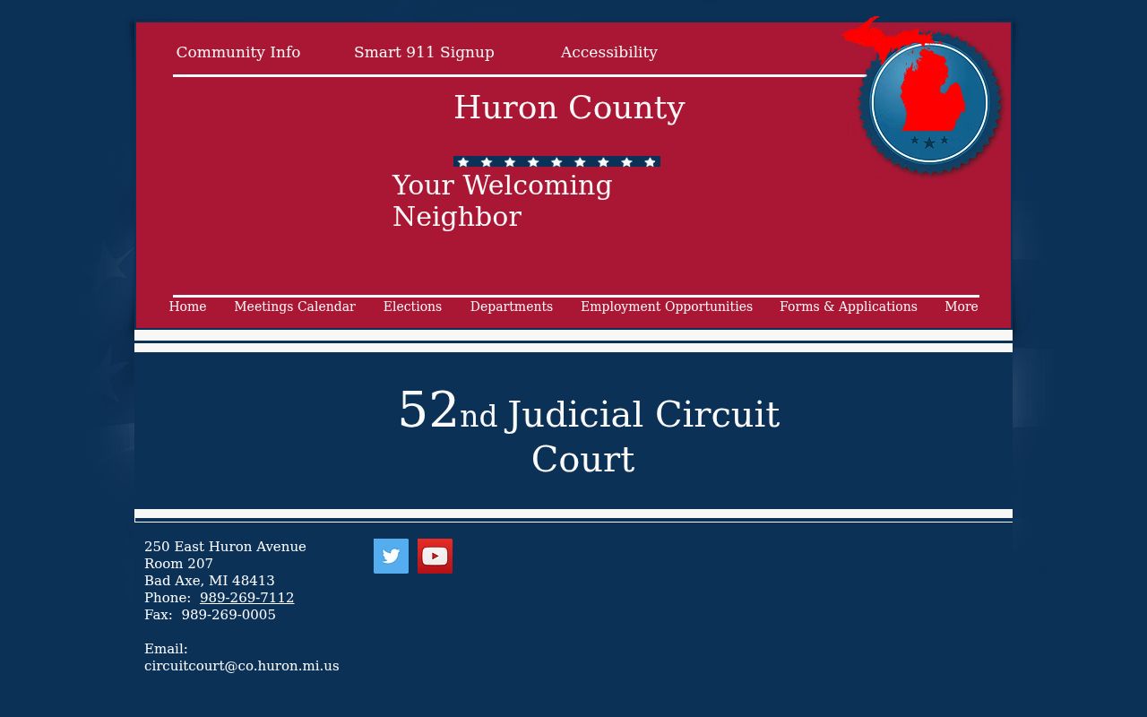 Huron County Circuit Court page for felony Huron County warrant records